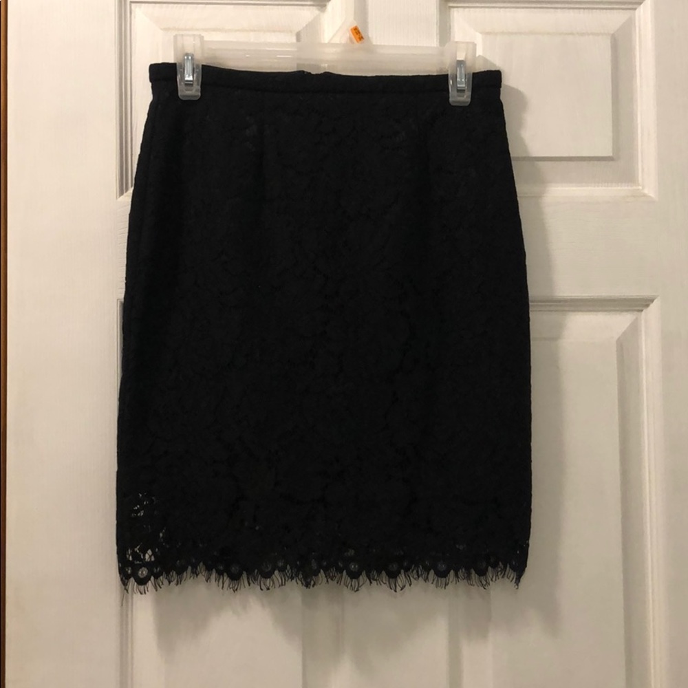 Papaya black lace pencil skirt
